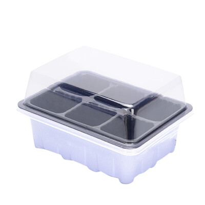 

6 Holes Plant Propagation Seeding Box Moisture Preservation Seed Grow Case Plastic Nursery Starter Tray