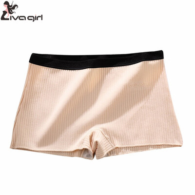 

Women Safety Shorts Pants Seamless Thread Mid Waist Panties Anti Emptied Boyshorts Underpants Girls Slimming Underwear