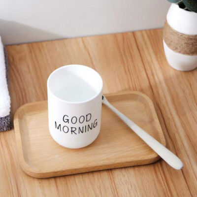 

Siaonvr Bathroom Toothbrush Circular Cup Simple Plain Cup Couple Tooth Cup Good Morning