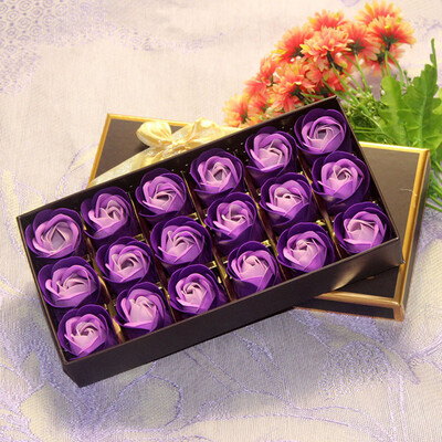 

Gobestart 18Pcs Scented Rose Flower Petal Bath Body Soap Wedding Party Gift