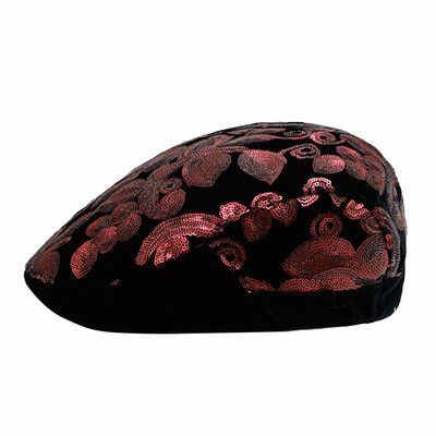 

Tailored Women Sequined Stitching Shining Outdoor Thick Plaid Warm Hat Cap Berets