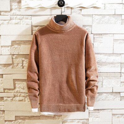 

Toponeto New Style For Men In Autumn And Winter High Collar Pure Color Knitted Sweater