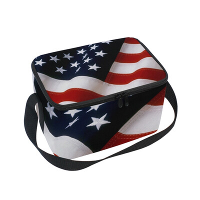 

ALAZA Insulated Lunch Box Flying Flag Lunch Bag for Men Women Portable Tote Bag Cooler Bag