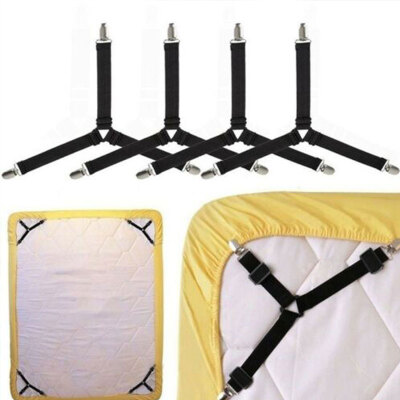 

4 Pcs Holder Strap Cloth Strap Slip-On Sheets Securing Clip Elastic Band Strap Clips Furniture Holder Mattress Clip