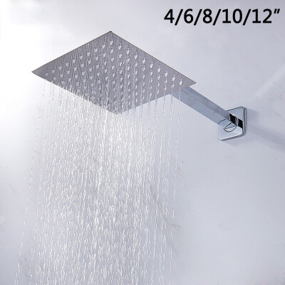 

Willstar 4681012 Inch Stainless Steel Square Shower Head Bathroom Rainfall Shower Head Faucet Accessory