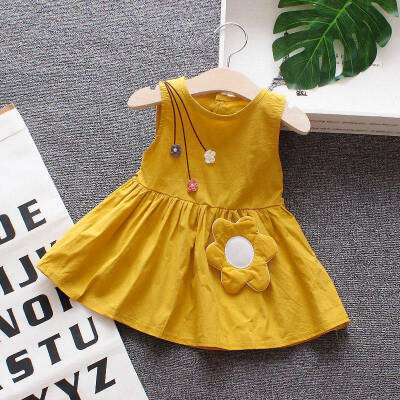 

Baby Kids Toddler Girls Dresses Clothes Summer Children Sleeveless Sundress Baby Cotton Princess Dress Outfit 2019