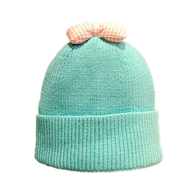 

New Newborn Boys Girls Cute Autumn Winter Warm Kids Baby Bowknot Design Hats Wool Hemming Caps Baby Hats Newborn Unisex