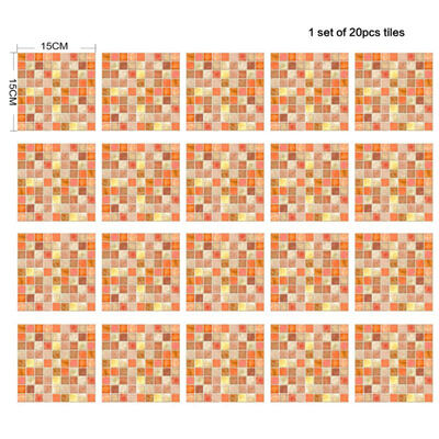 

Mosaic Tile Wall Stickers 20PcsSet Waterproof Oilproof Self-adhesive Easy to Removable PVC Decals Paper Home Decor