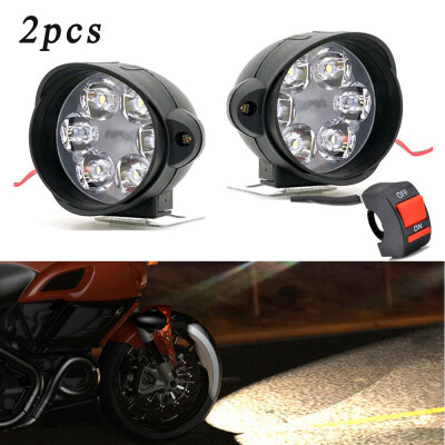 

2pcs Universal Motorcycle LED Headlight Fog Light Work Lamps With Switch 12V