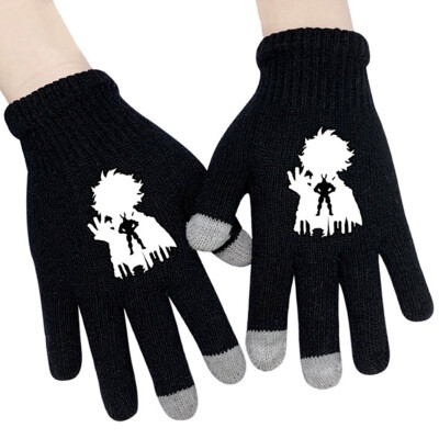 

Christ For Givek Anime My Hero Academia Knitting Touch Gloves Cosplay Gloves Full Finger Printed Gloves Winter Gift for Anime Fans