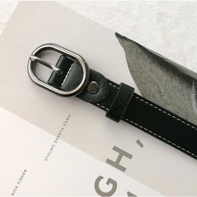 

Wholesale Women Fashion Elegant Metal Belt Circle Buckle Girl Jeans Dress Wild Belts Female Adjustable Waist Chain Elastic Belt
