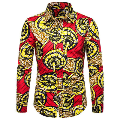 

Tailored Men Casual 3D Printing Vintage Slim Long Sleeve Dress Shirt Blouse Tops