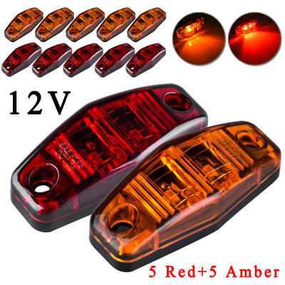 

10x 12V Amber Red 25 Clearance Side Marker Truck Trailer LED Car Truck Lights