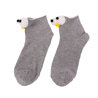 

Cute Cartoon Women Girl three-dimensional Antumn Ankle Socks Big Eyes Warm Casual Heap Solid Color Socks