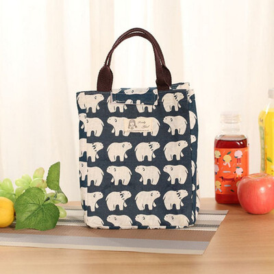 

Portable Insulated Thermal Cooler Lunch Box Christmas Patterns Carry Tote Storage Bag Picnic Case