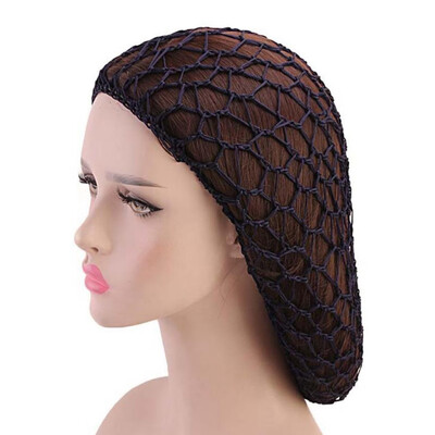 

12 Colors Women Ladies Soft Mesh Hair Net Crochet Cap Solid Color Snood Sleeping Cap