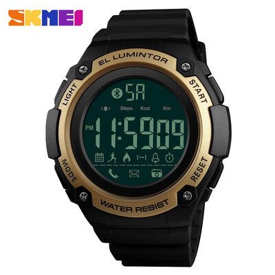 

SKMEI New Men Smart Sports Watch Bluetooth Waterproof Calorie Pedometer Call Reminder Clock Distance Countdown Wristwatch 1347