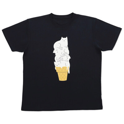 

Funny Cartoon Cat Ice Cream Print Summer T-Shirt Women Short Sleeve O-Neck Top