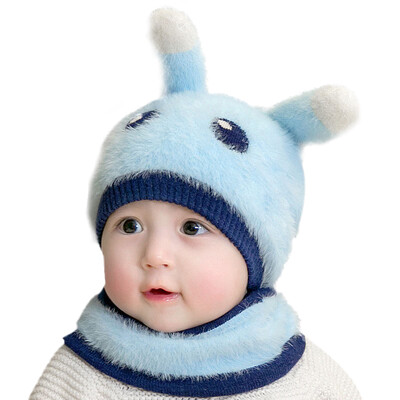 

Bunny Baby Winter Warmer Scarf Cartoon Ear Design Hat Infant Cotton Collar Scarves Neckerchiefs Headwear Set