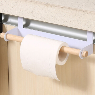 

Iron wood paper towel holder door towel rack Bathroom Toilet Roll Paper Holder Cupboard Hanger Hook Kitchen organizer