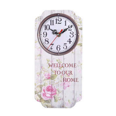 

European Retro Square Wall Clock Large Silent Wall Clock Digital Rectangle Wall Clock Modern Design Printed Clocks For Home Bar