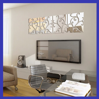 

4 pcsset DIY Mirror Wall Stickers Acrylic Puzzle Labyrinth Art Sticker Decal Home Decor CY1