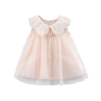 

Mesh Dress Summer Baby Girls Solid Pattern Sleeveless Princess Dress Kids Toddler Pageant Sundress