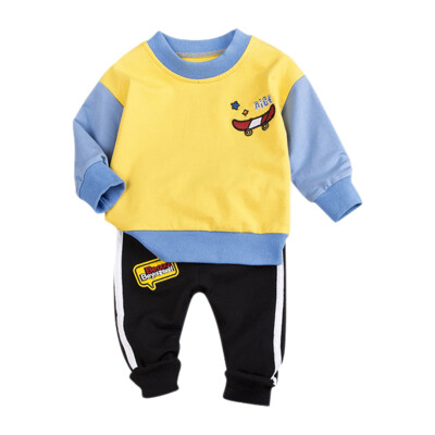 

Kids Clothes Baby Boy Clothes Cartoon Print Sweatshirt&Pants Autumn Winter 2 pc Childrens Sets