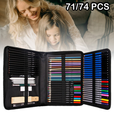 

7174 PCSset Professional Drawing Kit Sketch Pencils Set Art Sketching Painting Supplies with Carrying Bag