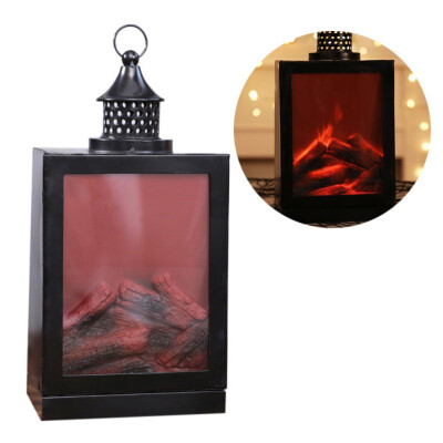 

Realistic Fireplace Lantern Battery Operated Vintage Style Decorative Flame Effect LED Lamp Christmas Home Party Decorations