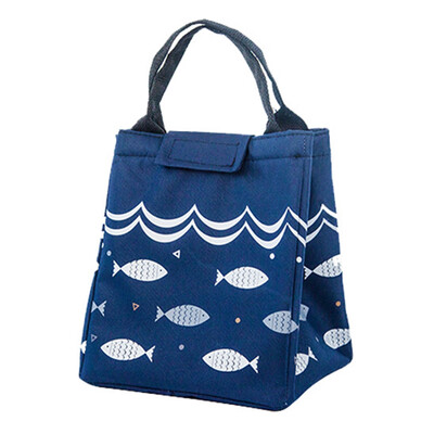 

guangxichuangshengxinfu Small Insulated Lunch Box Bags Insulated Cold Canvas Stripe Picnic Carry Case Thermal Portable Lunch Bag
