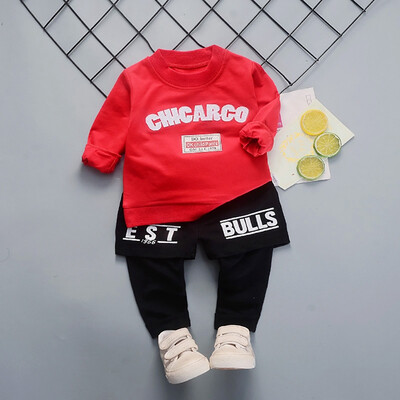 

0-7T Autumn Children Baby Boys Casual Long Sleeve Letter Print Blouse TopsPants Trouser Costume Set