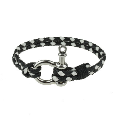 

New Black White Unisex Hand-Woven Leather Bracelet For Men\Women Jewelry