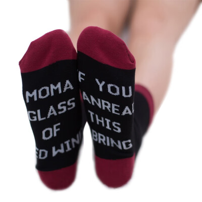 

Autumn SpringForeign trade Cotton socks If You can read this Bring Me a Glass of Wine Socks Hot sales