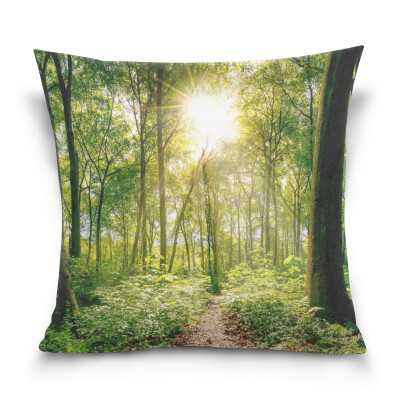 

ALAZA Throw Pillow Case Decorative Pillow Covers 16 X 16 inch Forest Landscape Pattern Pillowcase