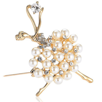 

Ballet Brooches Women Pin Clips Brooches Corsages Simulated Pearl Bouquet
