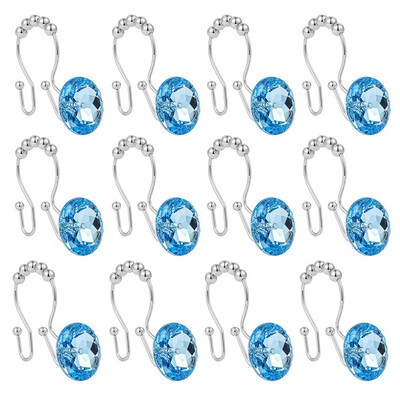 

12pcs 30mm Shower Curtain Ring Rustproof Shower Curtain Double Hooks Glide Metal Rings for Bathroom Shower Rods Curtains