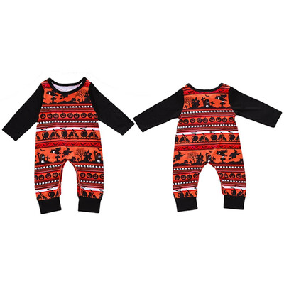 

Newborn Cartoon Pattern Long Halloween Clothing Rompers New Baby Boys Girls Soft Cotton Spring Autumn Warm Cute Clothes Rompers