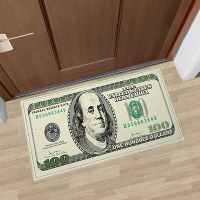 

One Hundred Dollar 100 Bill Print Area Rug With Non-Slip Backing Modern Home Decor Carpet Runner Mat