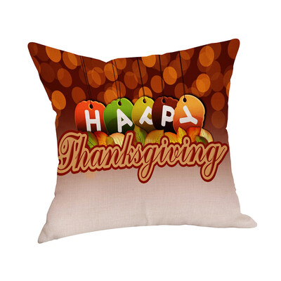 

〖Follure〗Happy Fall Thanksgiving Day Linen Turkey Pillow Case Cushion Cover Home Decor
