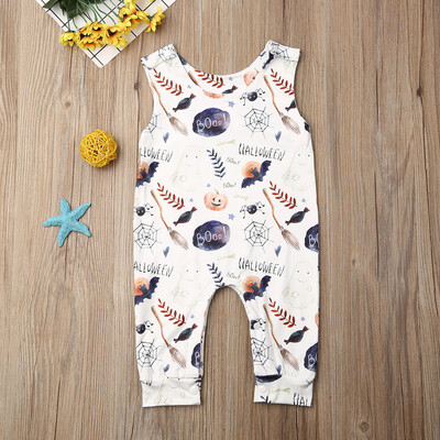 

Toddler Baby Boy Girls Kid Halloween Broom Bodysuit Vest Outfits Clothes Tops
