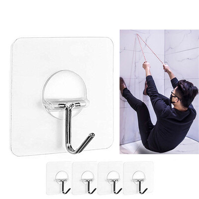 

Gobestart Strong Transparent Suction Cup Sucker Wall Hooks Hanger For Kitchen Bathroom 4pc