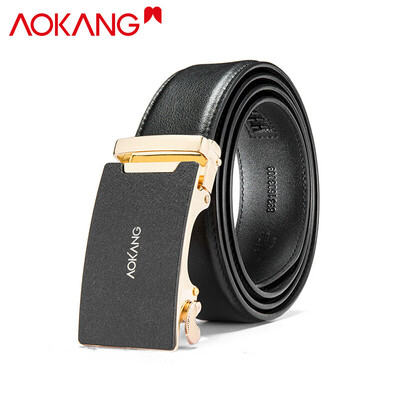 

Aokang Aokang mens belt leather automatic buckle belt middle-aged youth casual simple pants belt8931603009 black black 110