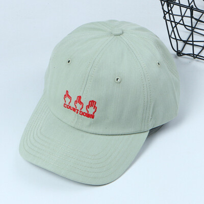 

Korean version of male&female finger cartoon embroidered baseball cap retro student couple couple ins cap sun hat