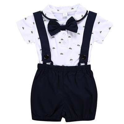 

Baby Boy Clothing Set New Summer Infant Boys Clothes Tie ShirtsOveralls 2PCS Outfit Sets Bebes Gentlemen Suit