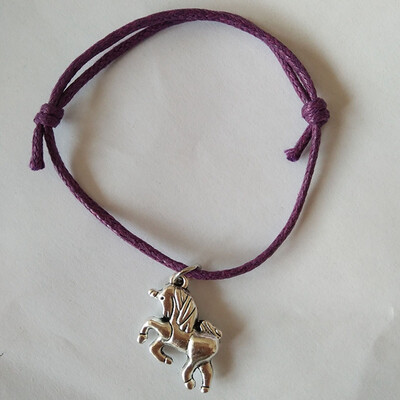 

Retro Pure Hand Production Wax Weaving Unicorn Bracelet Gift for Children