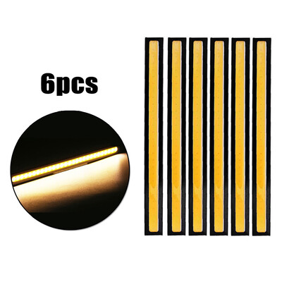 

6 X 17cm Yellow Super Bright COB Car LED DRL Driving Light Ultra-thin Waterproof