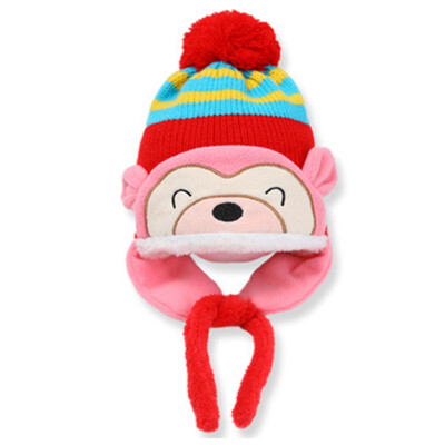 

New Baby Toddler Winter Warm Monkey Beanie Hat Earflap Knitted Cap Girl Boy Kids