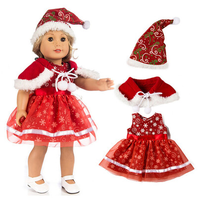 

YIWULAChirstmas Clothes Dress Hat For 18 Inch American Boy Doll Accessory Girl Toy