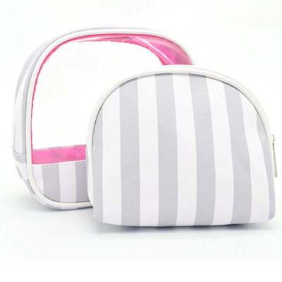 

Tailored 2Pcs Women Marble Striped Leather Handbags Cosmetic Bags Makeup Pouch Purses